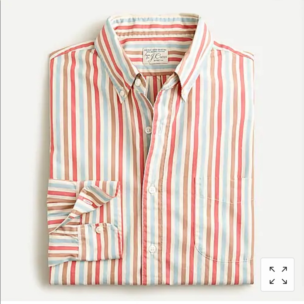 J Crew Stretch Secret Wash Cotton Poplin Shirt Med